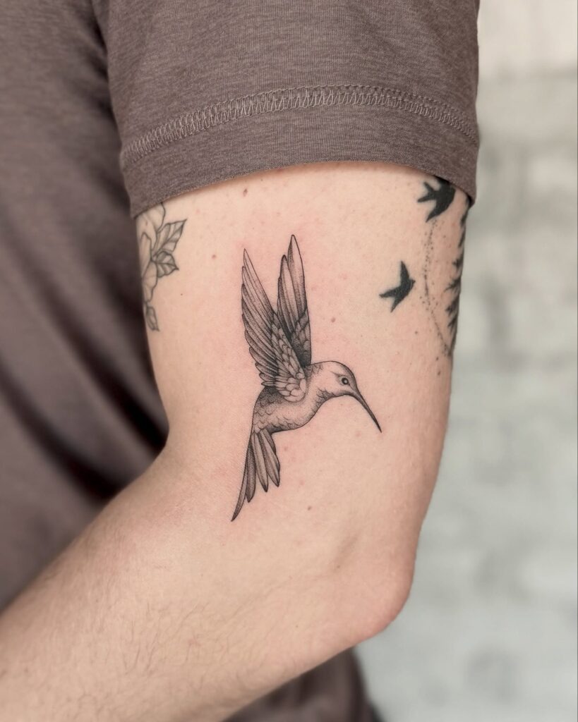 Mini Fine Line Hummingbird Tattoo Tattoo Design