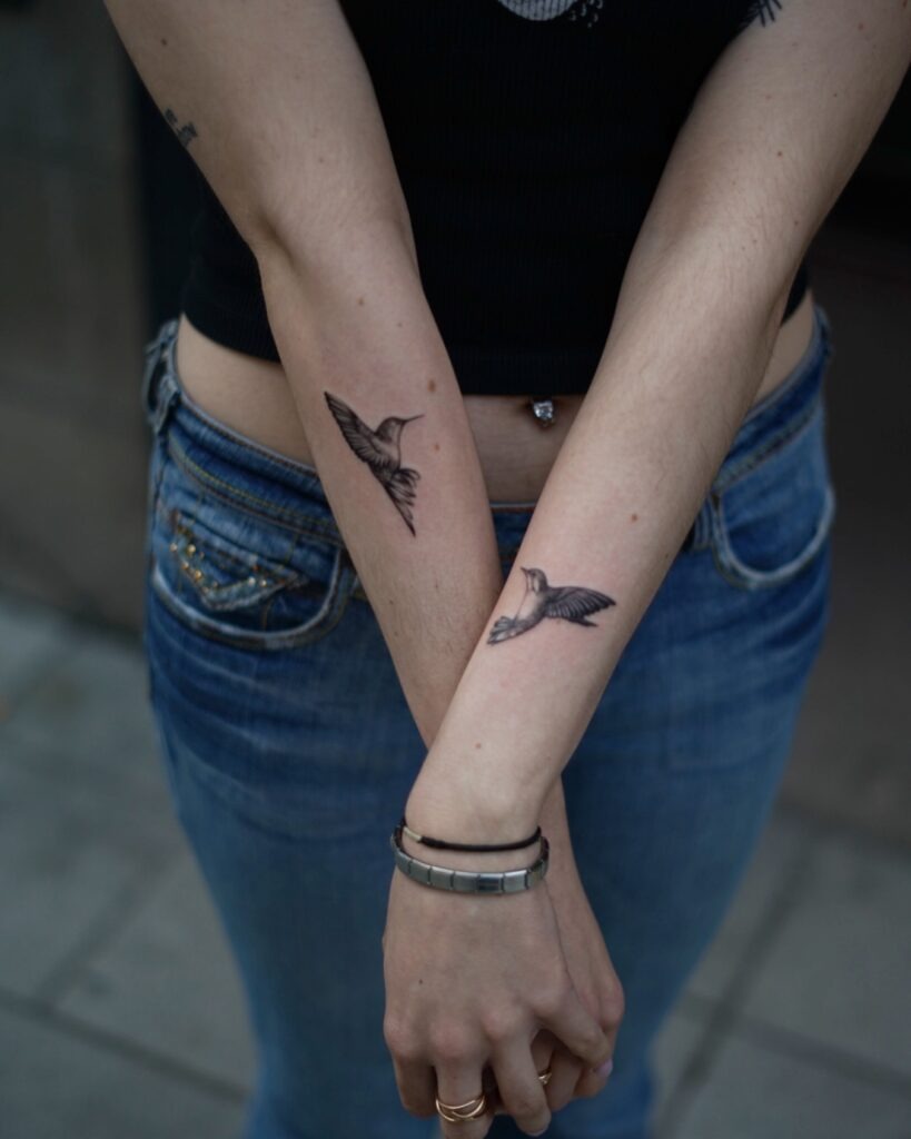 Soft Pink Hummingbird Tattoo Tattoo Design