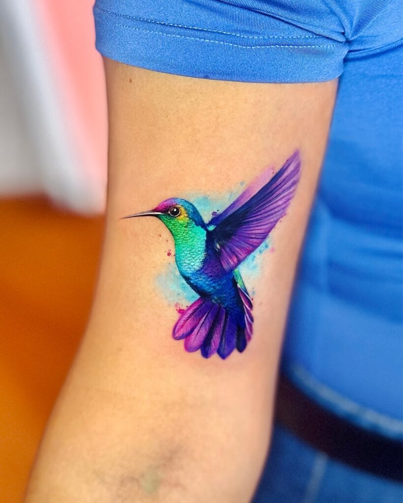 Tiny Pink Hummingbird Tattoo Tattoo Design