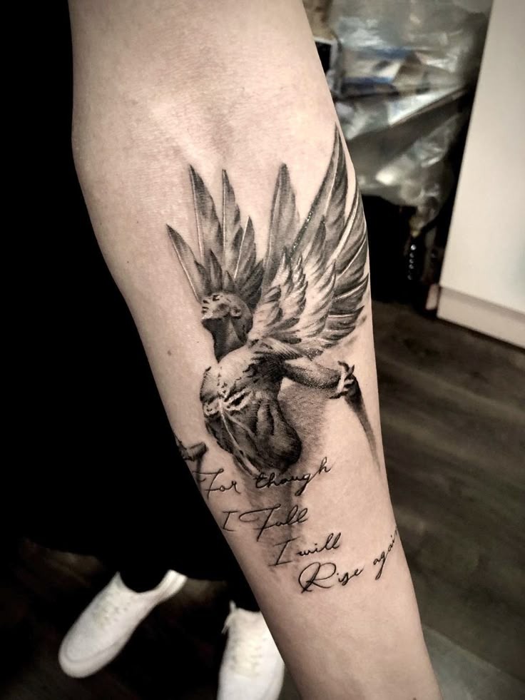 Dual-Wing Icarus Between Heaven and Hell Tattoo Design