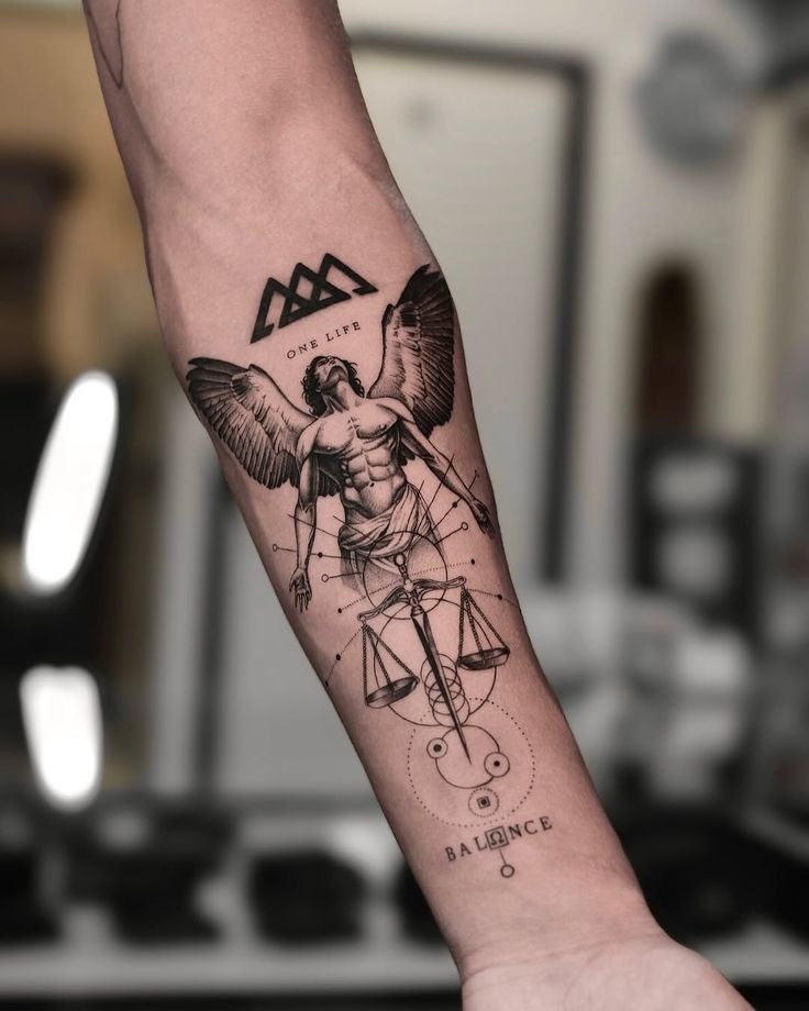 Sculptural Elegance Meets Symbolic Flight Tattoo Design