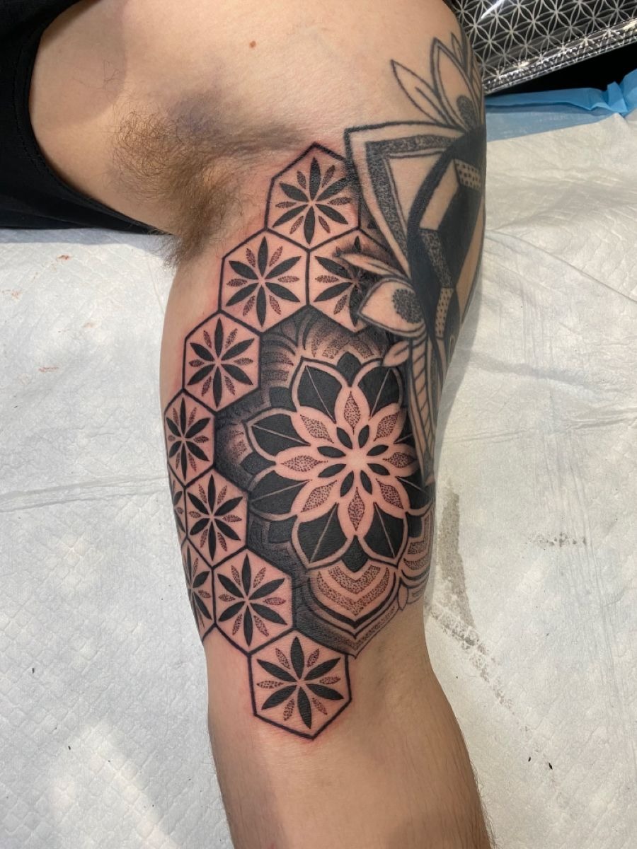 Geometric Mandala Inner Bicep Tattoo Tattoo Design