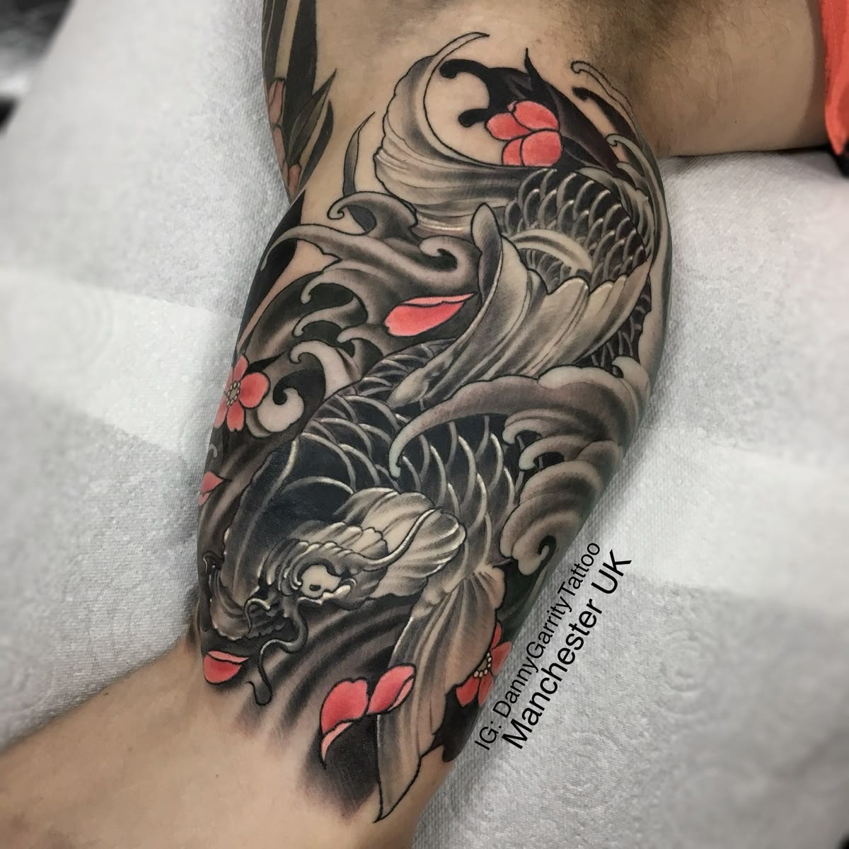 Japanese Koi Inner Bicep Tattoo Tattoo Design