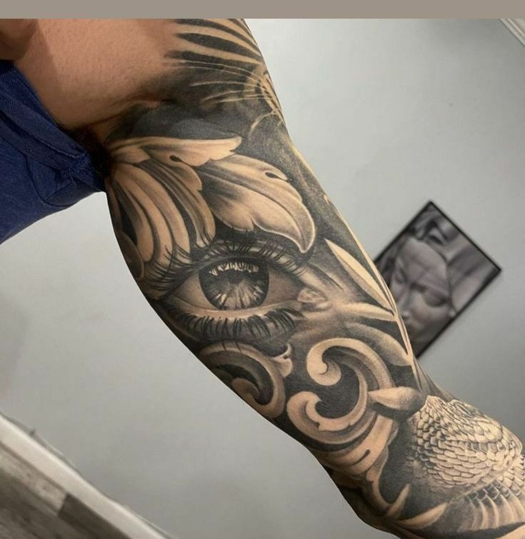 Ornamental Eye Inner Bicep Tattoo Tattoo Design