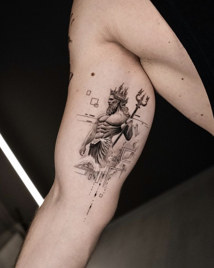 Poseidon Greek Mythology Inner Bicep Tattoo Tattoo Design