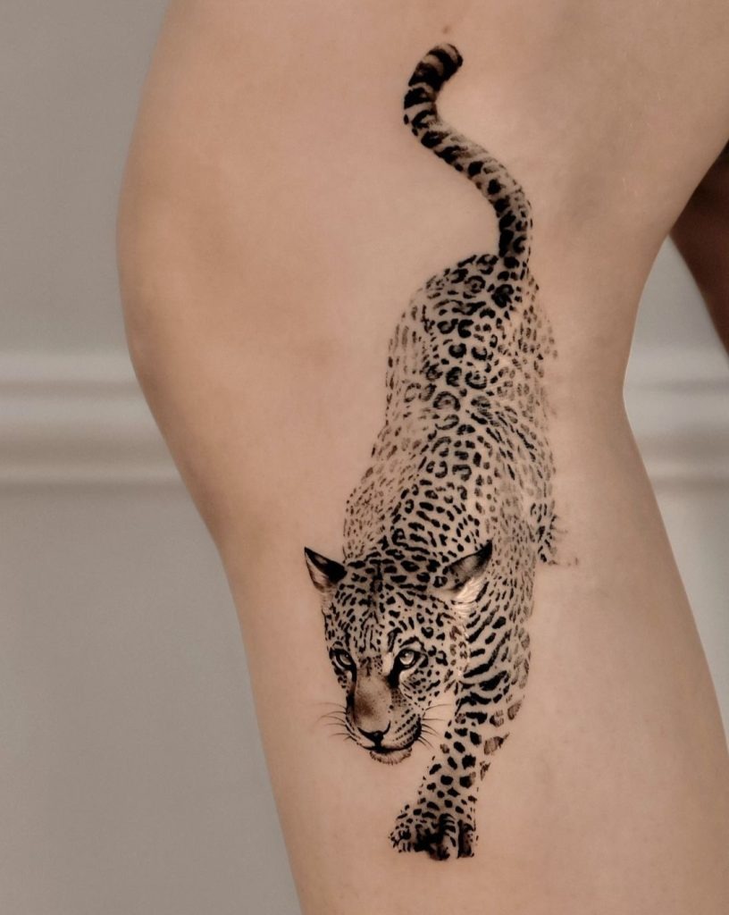 Hyper-Real Jaguar Forearm Statement Tattoo Design