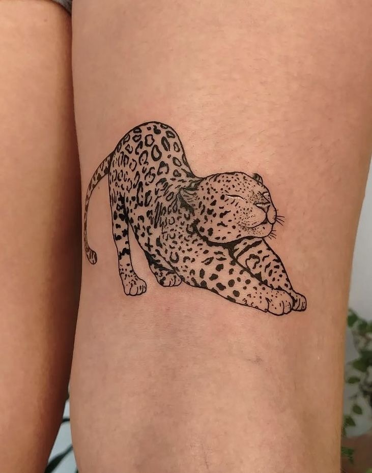 Jaguar Walking Into The Light Tattoo Design