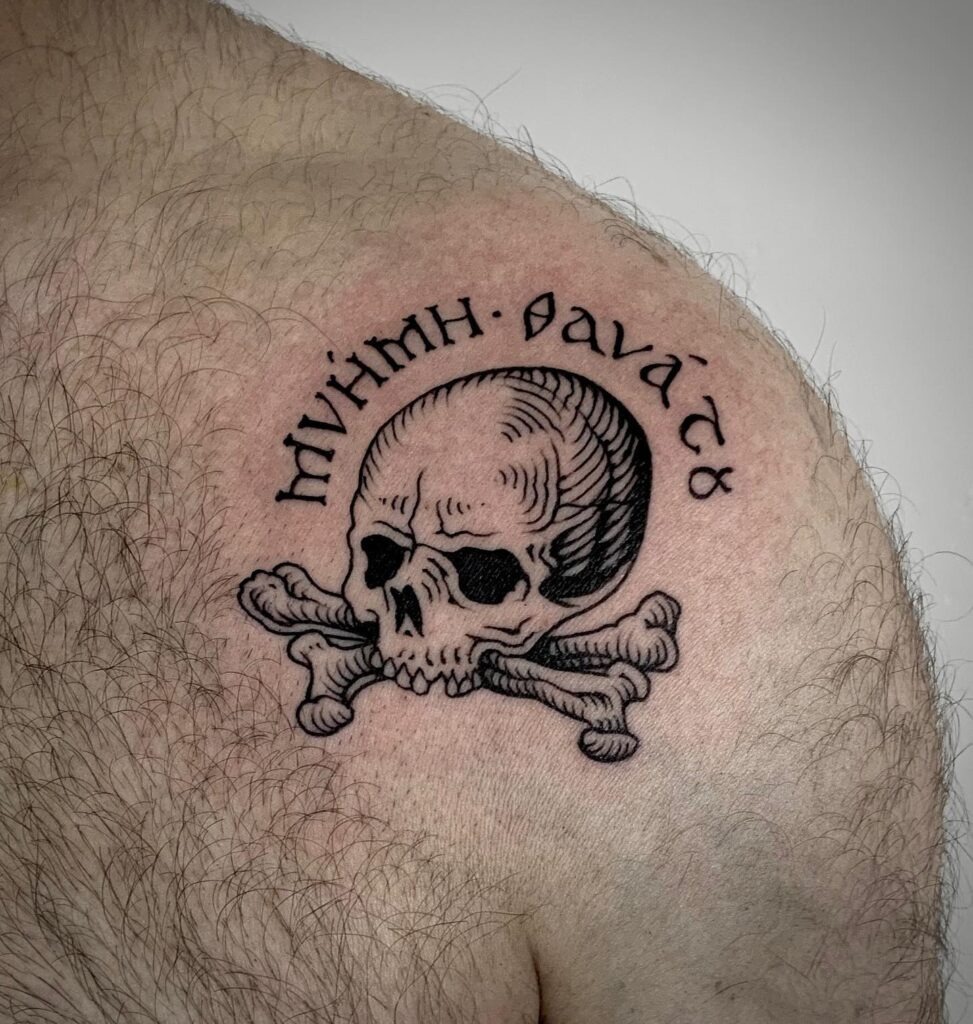 Ancient Skull and Crossbones Tattoo Tattoo Design