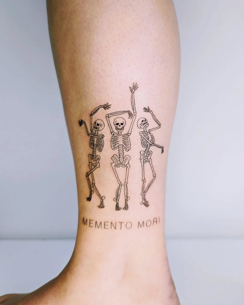 Dancing Skeletons Memento Mori Tattoo Tattoo Design