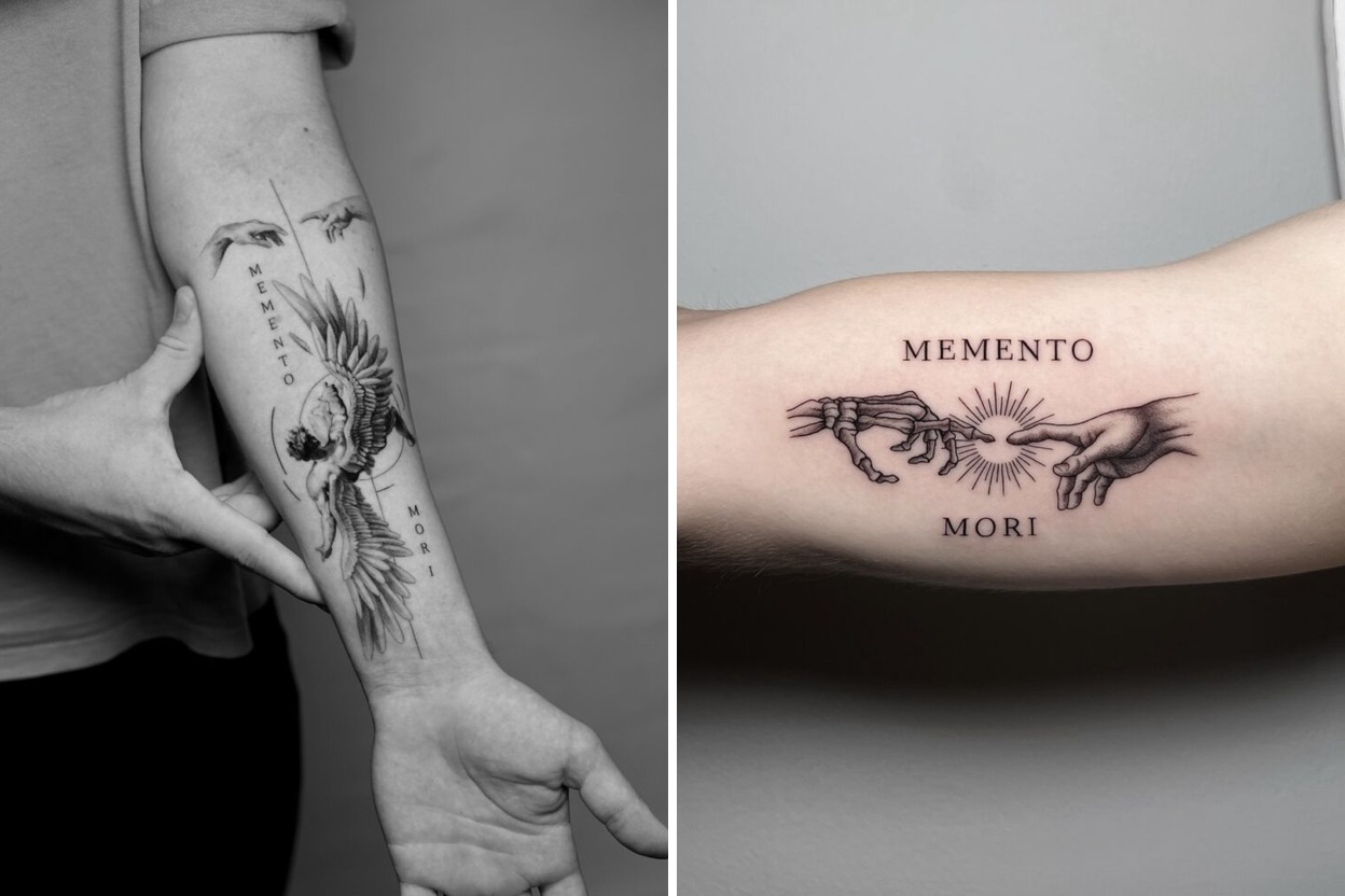 Men Memento Mori Tattoo Ideas For Minimalist and Expressive Tattoos Featured Lookbook Collage