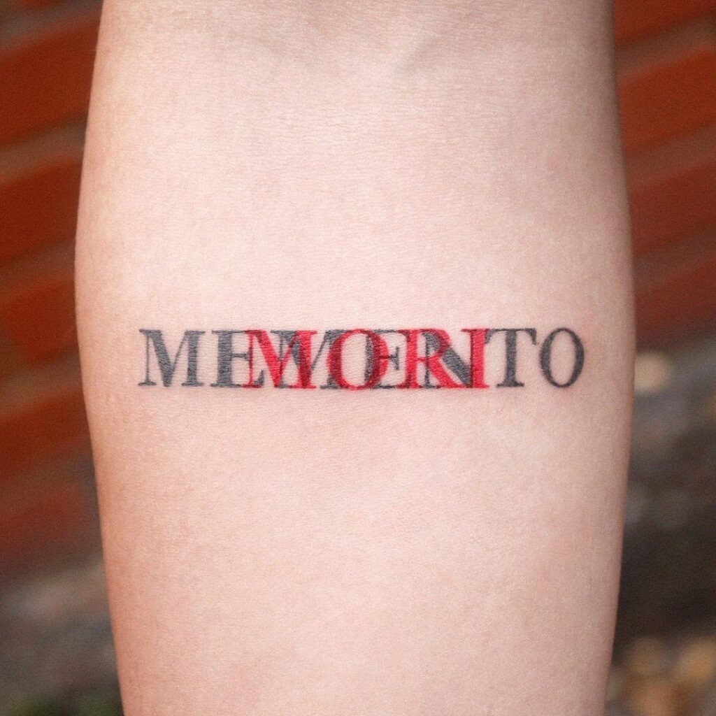 Hidden Memento Mori Typographic Tattoo Tattoo Design