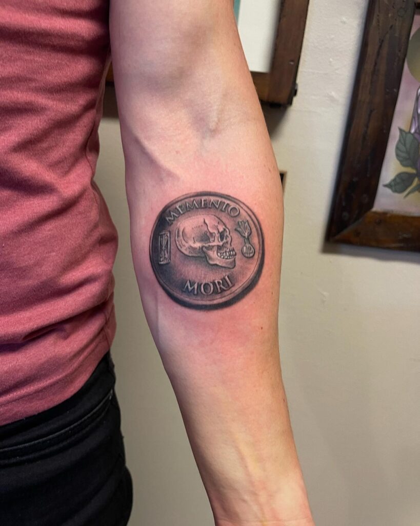 Memento Mori Coin Tattoo Tattoo Design