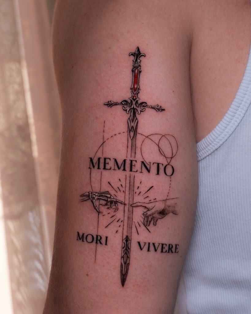 Memento Sword of Balance Tattoo Tattoo Design