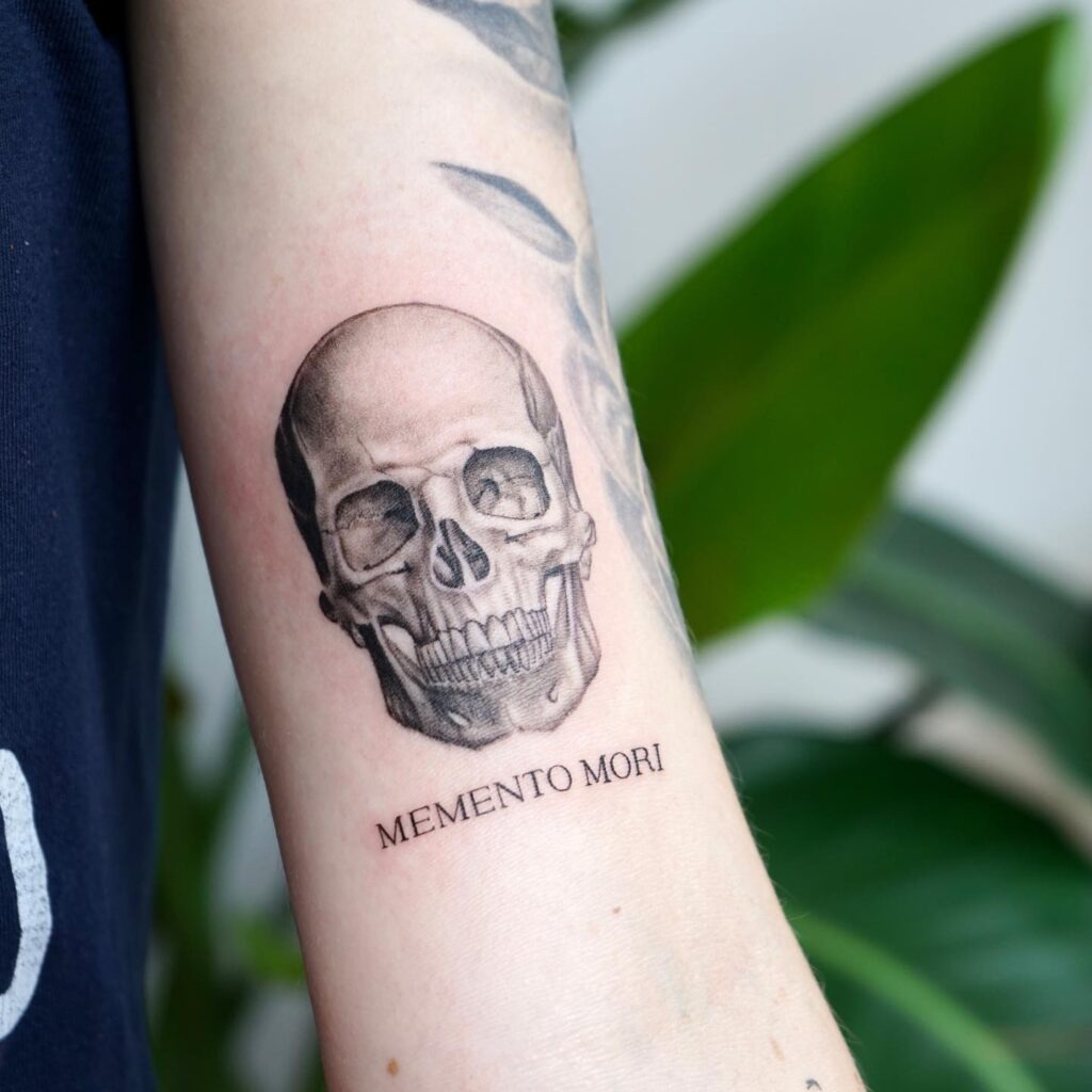 Realistic Skull Memento Mori Tattoo Tattoo Design