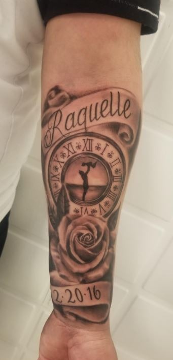 Vertical Arm Script Tattoo Design