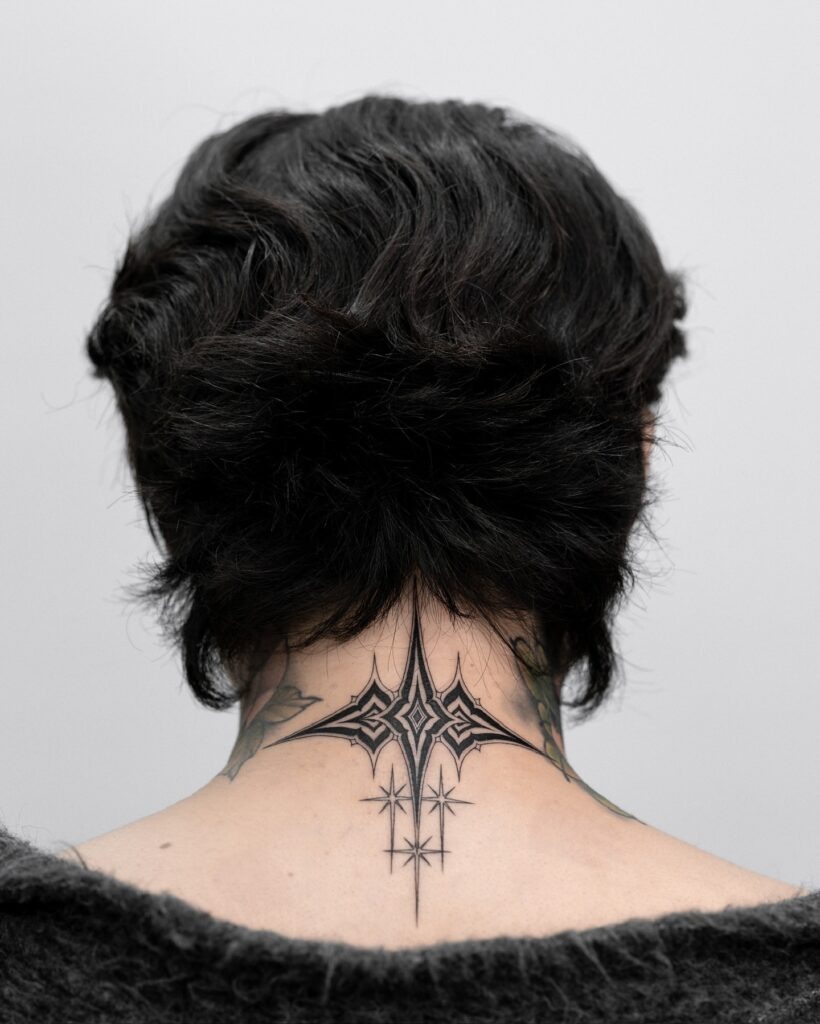 Behind Neck Tattoos for Men Tattoo Design