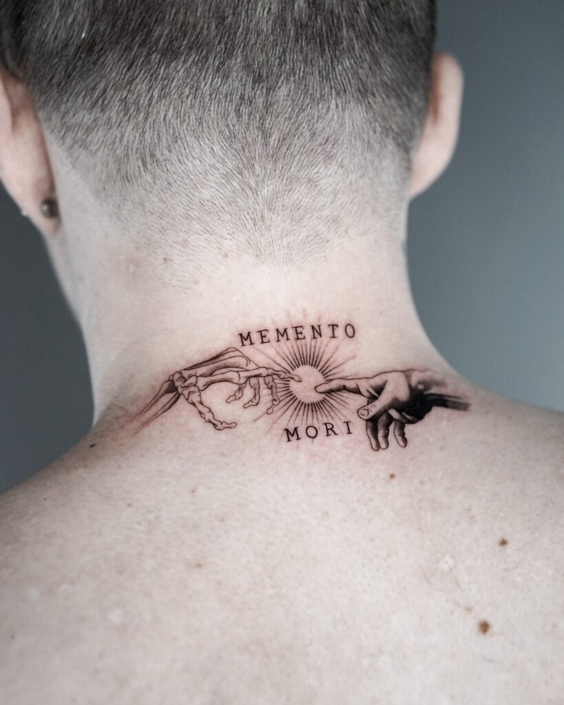 Demonic Spine Armor Neck Tattoo Tattoo Design
