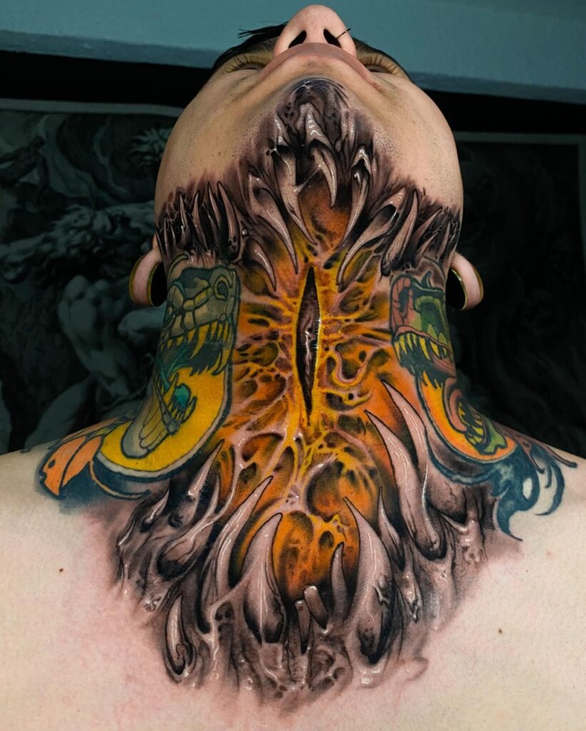 Ornamental Mandala Pattern Neck Tattoo Tattoo Design