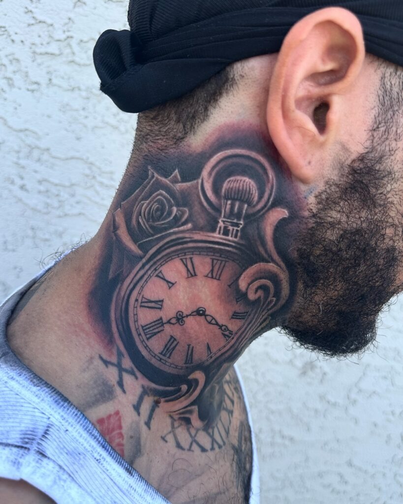 Realistic Spider Neck Tattoo Tattoo Design