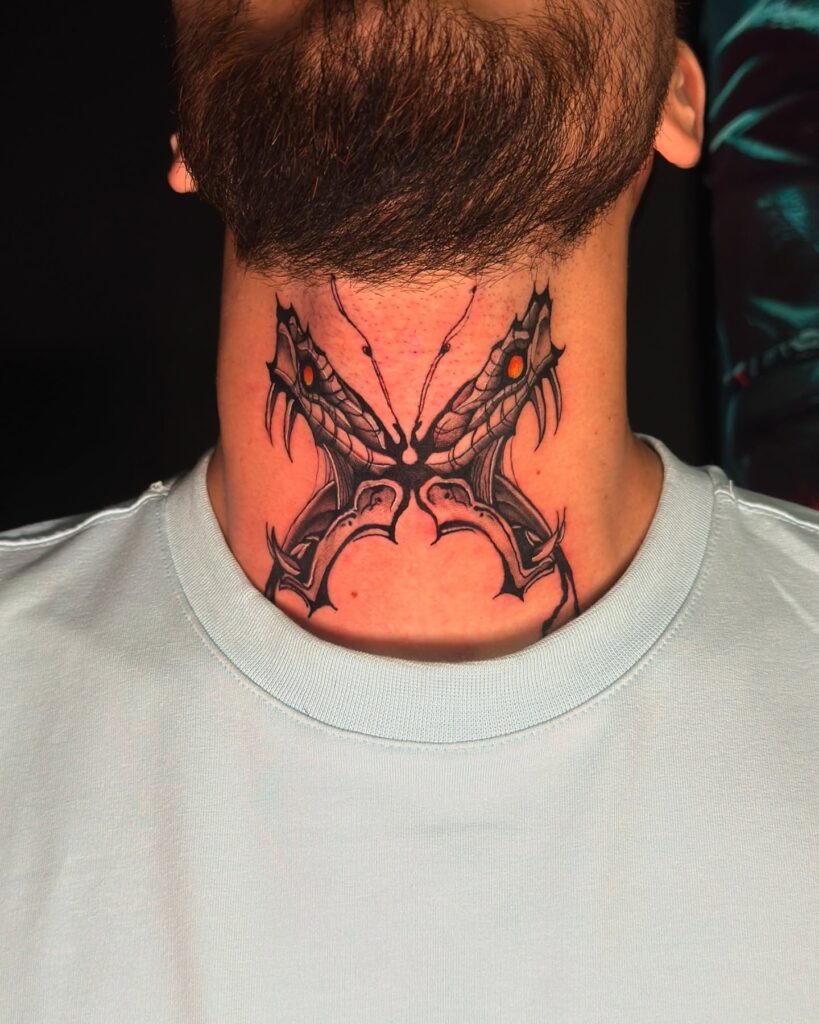 Sacred Heart Neck Tattoo Tattoo Design