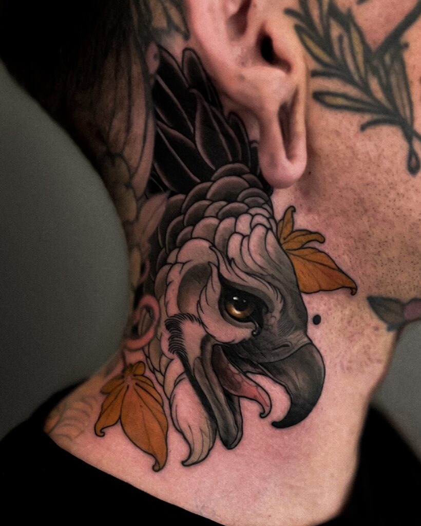 Sexy Clown Woman Neck Tattoo Tattoo Design