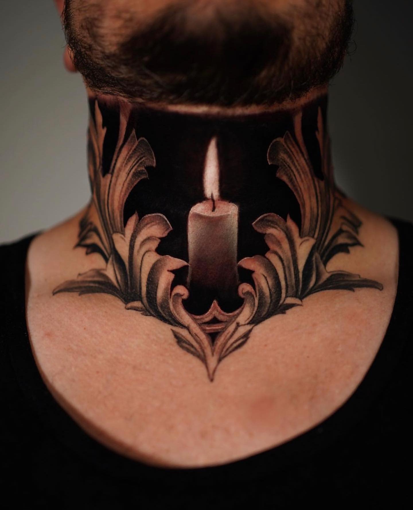 Skull-Butterfly Fusion Neck Tattoo Tattoo Design