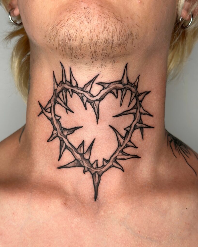 Snake-Butterfly Fusion Neck Tattoo Tattoo Design
