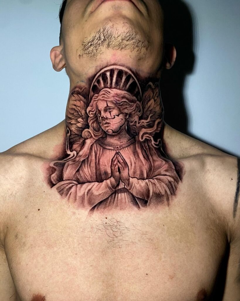 Surreal All-Seeing Eye Neck Tattoo Tattoo Design