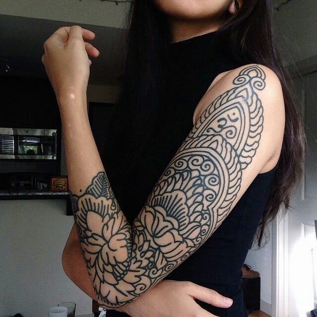 Hexagonal Harmony Sleeve Design Tattoo Design