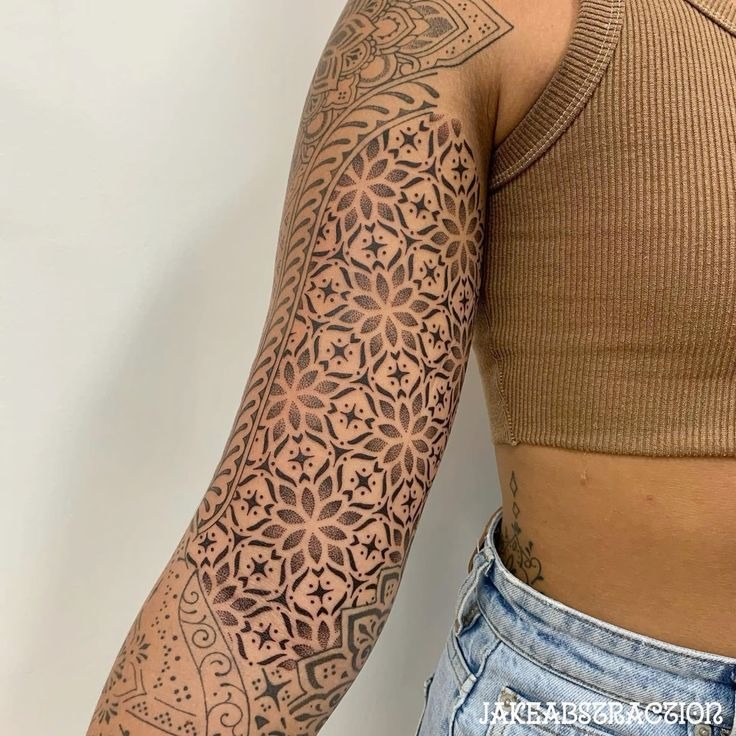 Mandala Flow Full Arm Design Tattoo Design