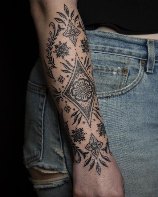 Minimal Mandala Sleeve Design Tattoo Design