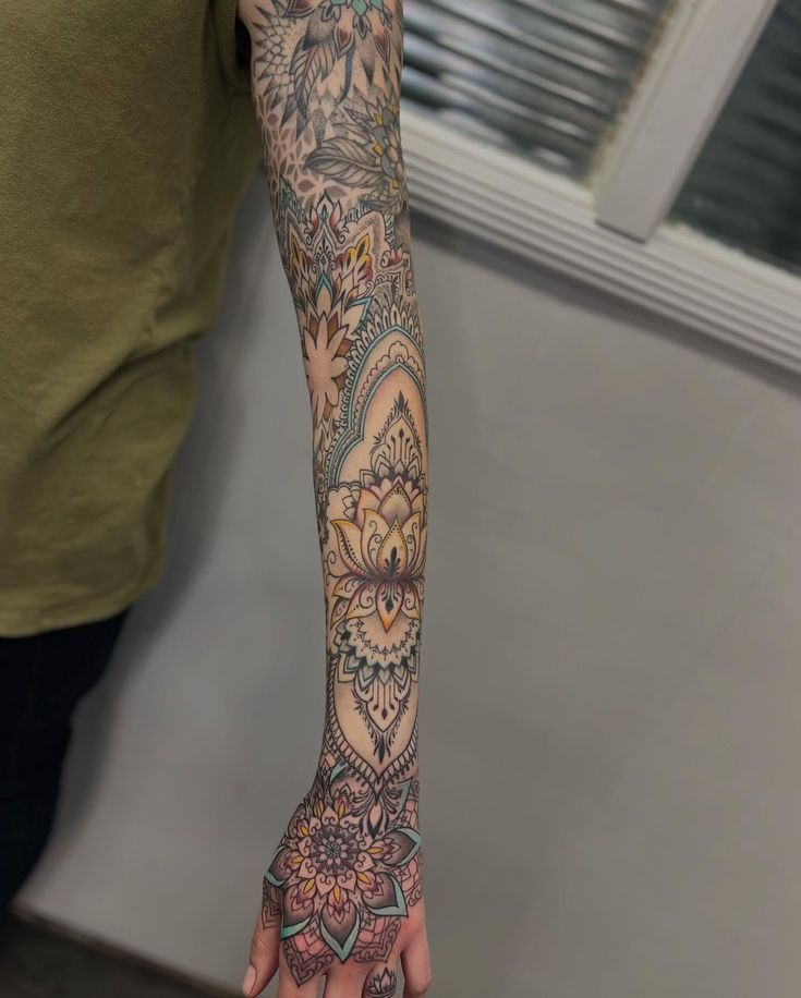 Stargazer Mandala Hand Design Tattoo Design