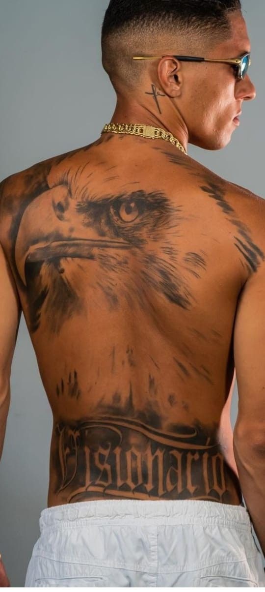 Eagle Realism Back Portrait Tattoo Design