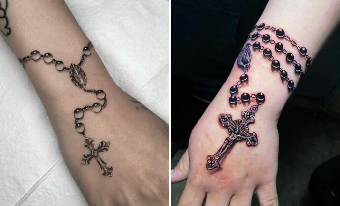 25+ Men Rosary Tattoo Ideas For Men Arm Fine Line Designs