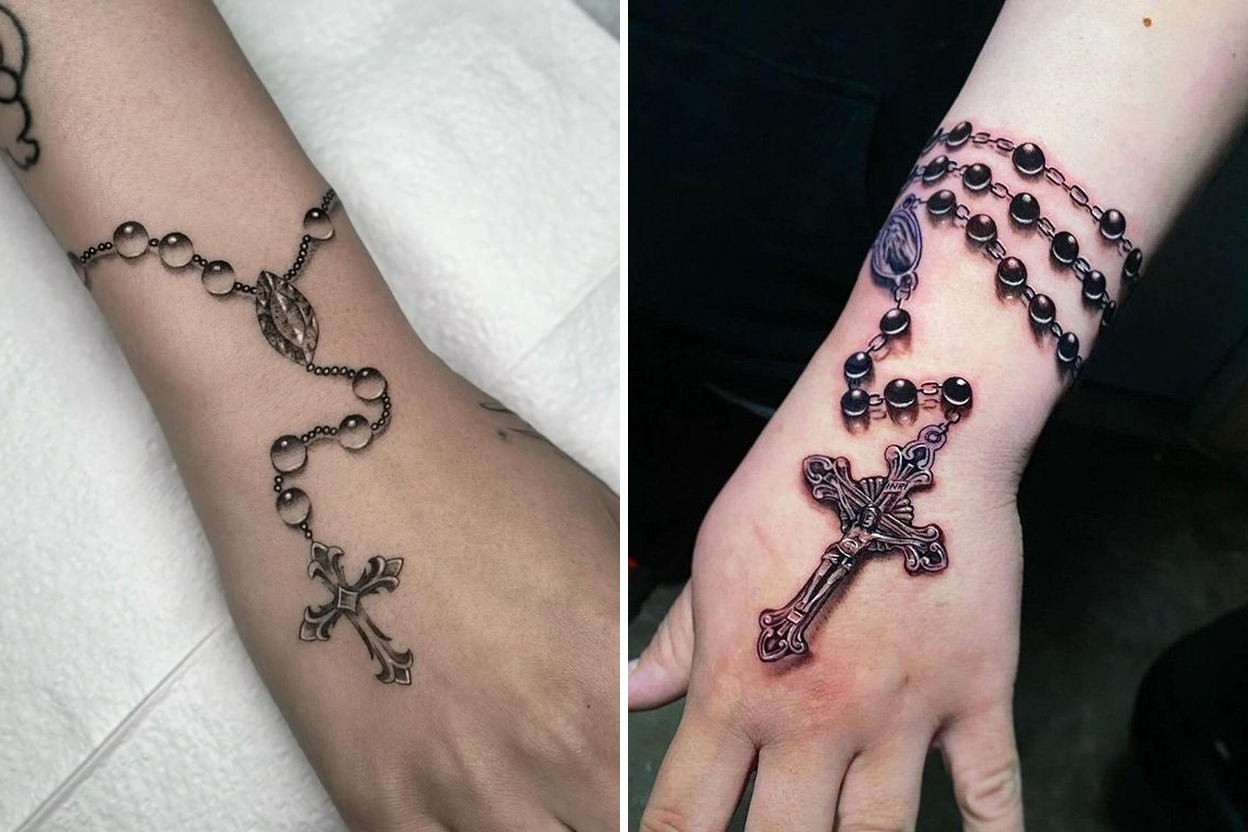 25+ Men Rosary Tattoo Ideas For Men Arm Fine Line Designs