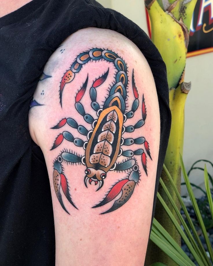 Realistic Scorpion Thigh Tattoo Tattoo Design