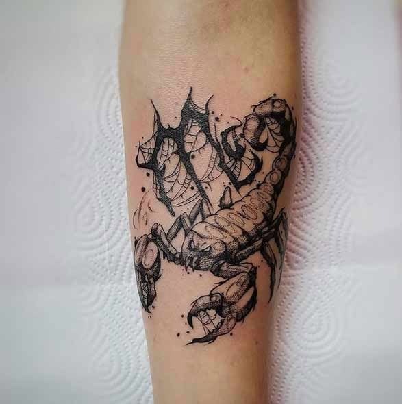 Sketch-Style Scorpion Tattoo Tattoo Design