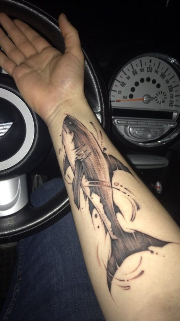 Artistic Flow with Energy Lines Tattoo Design