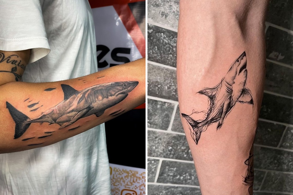 27+ Men Shark Tattoo Ideas For Timeless and Meaningful Ink Featured Lookbook Collage