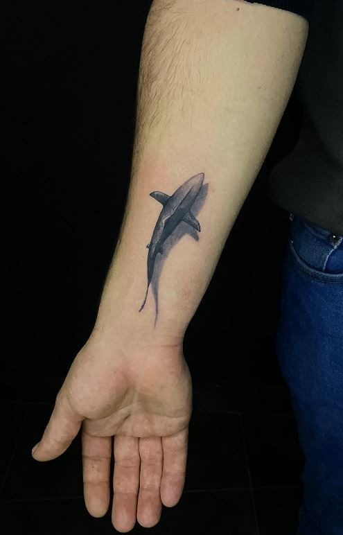 Watercolor Shark with Ethereal Vibe Tattoo Design