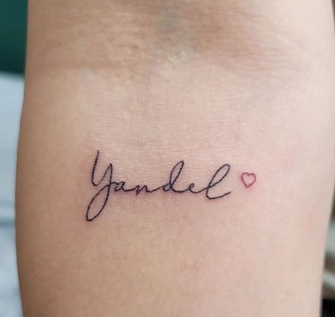 A Name with a Heart Tattoo Design