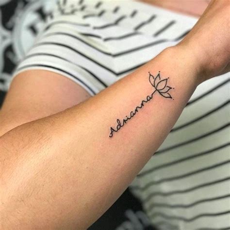 Floral Accents with a Name Tattoo Design