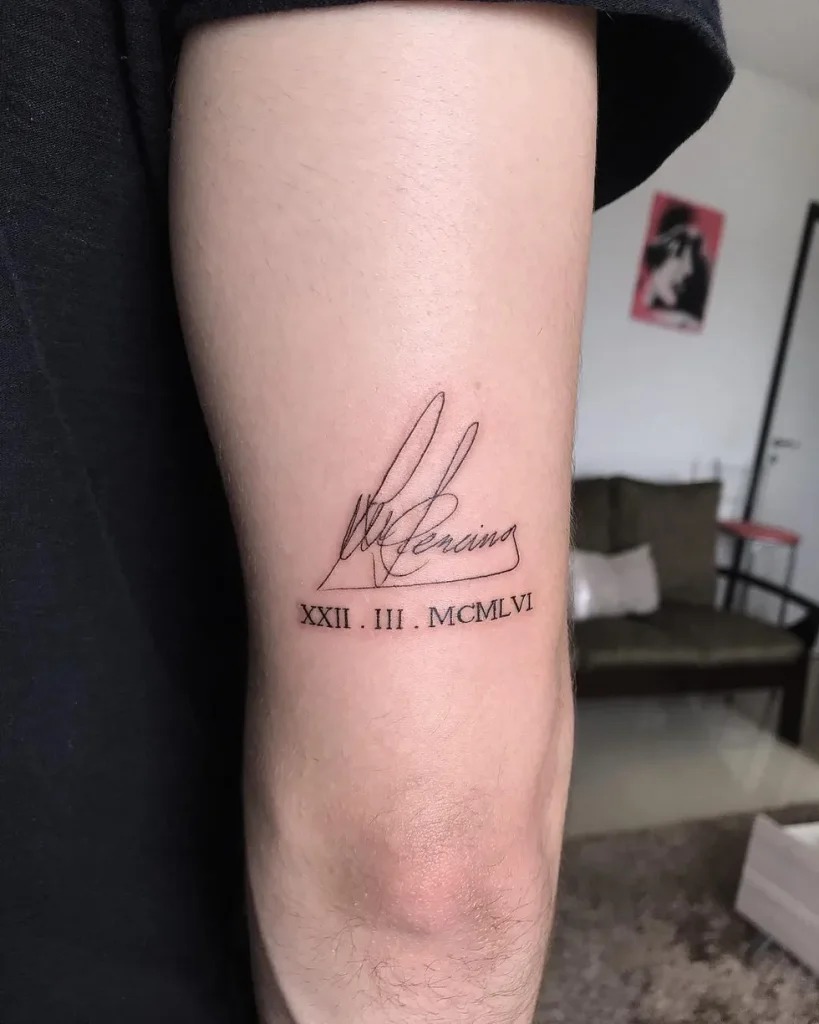 Honoring Legacy with a Signature and Date Tattoo Design