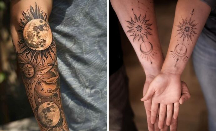 23+ Men Sun and Moon Tattoo Ideas With Matching Designs New Symbolism Fresh Bold Statements for