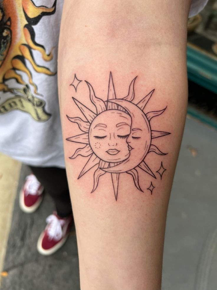 Feminine Harmony and Line Art Tattoo Design
