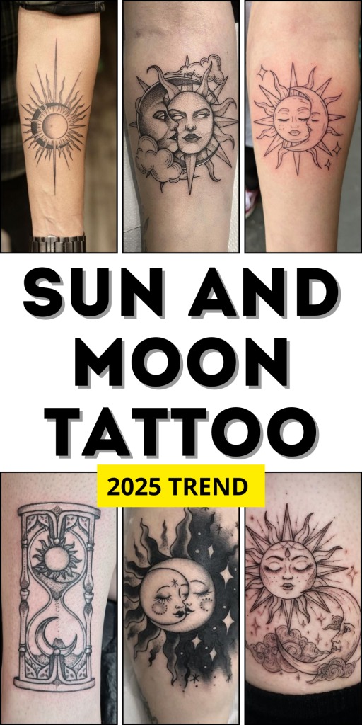 Yin-Yang Celestial Twist Tattoo Design