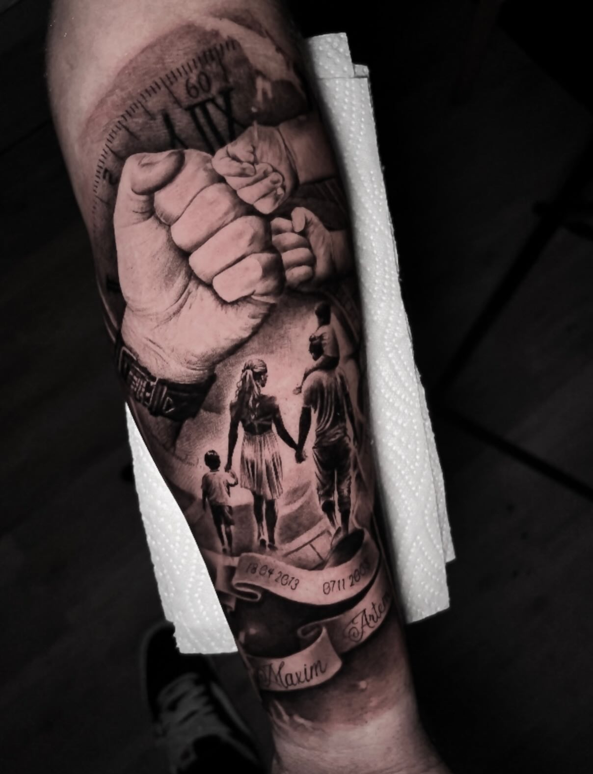 Family Journey Realistic Sleeve Tattoo Tattoo Design