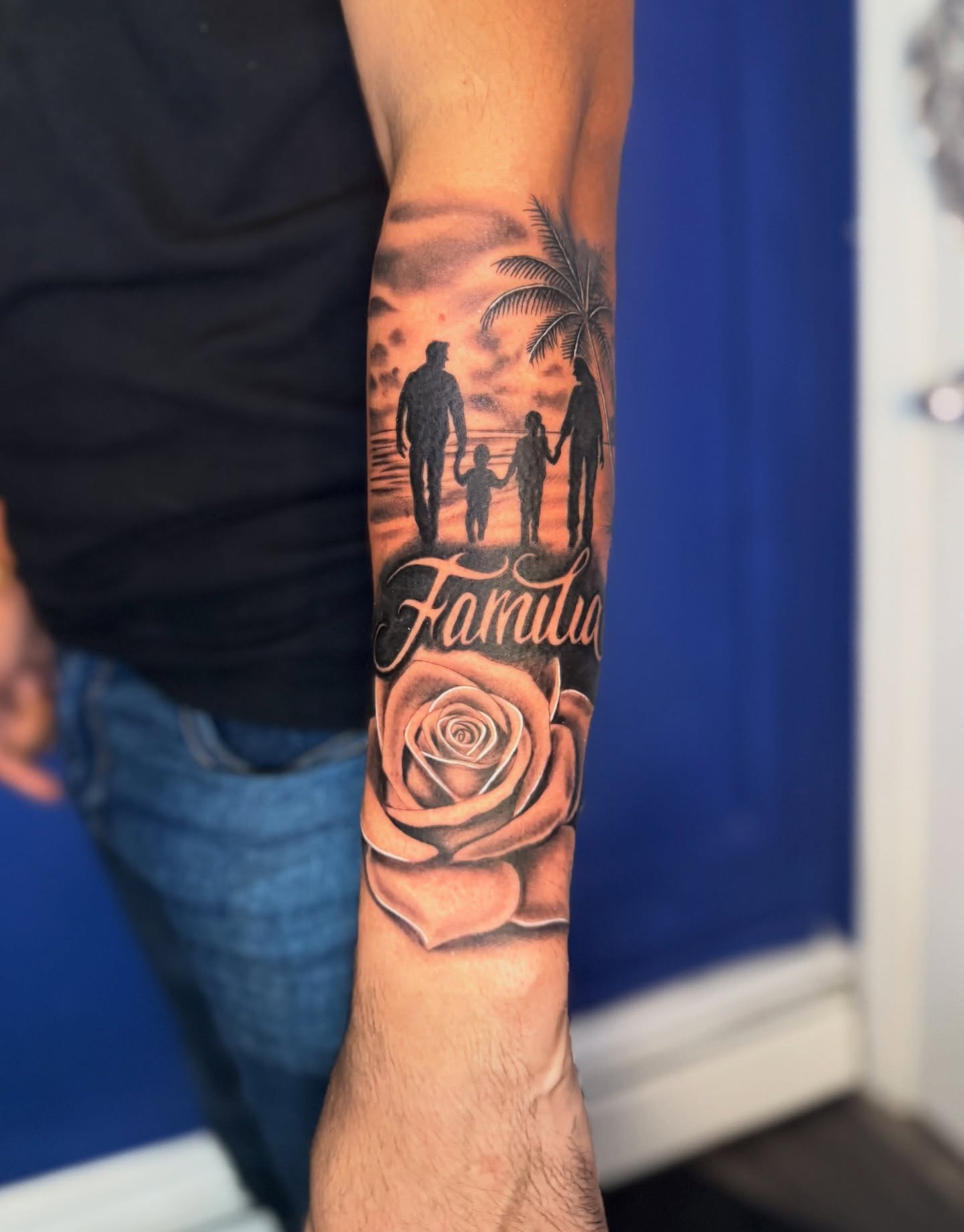 Family Sunset Silhouette Tattoo Tattoo Design