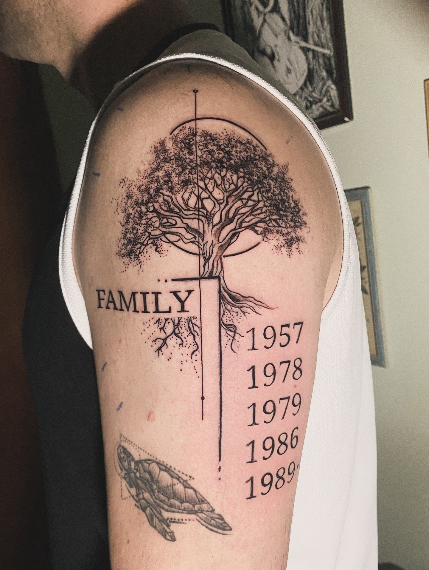 Family Tree and Birth Years Tattoo Tattoo Design
