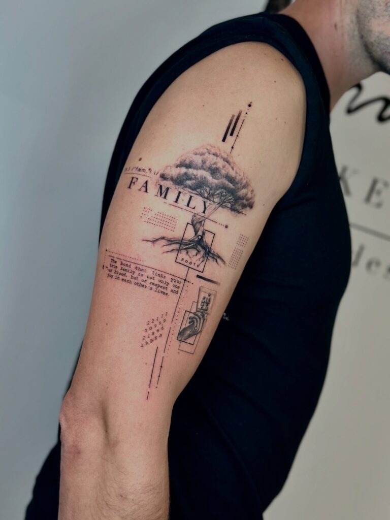 Geometric Family Tree Tattoo Piece Tattoo Design